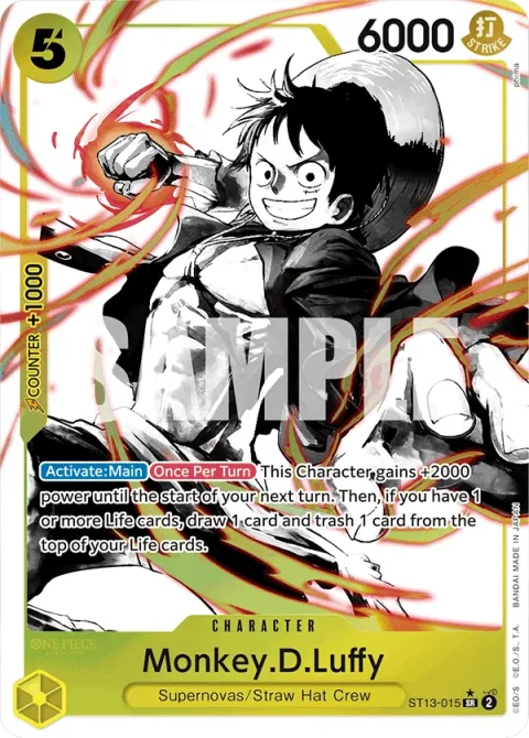 Carte One Piece Monkey.D.Luffy ST13-015 · parallèle, extension Deck The Three Brothers (sortie anglaise)