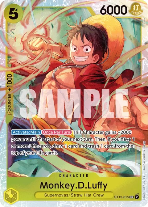 Carte One Piece Monkey.D.Luffy ST13-015, extension Deck The Three Brothers (sortie anglaise)
