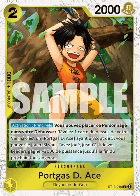 Carte One Piece Portgas D. Ace ST13-010 · parallèle, extension Deck The Three Brothers (sortie anglaise)