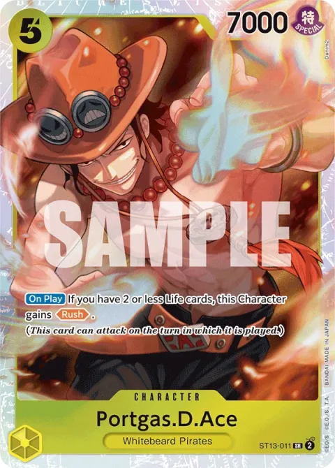 Carte One Piece Portgas.D.Ace ST13-011, extension Deck The Three Brothers (sortie anglaise)