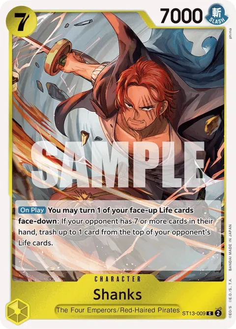 Carte One Piece Shanks ST13-009, extension Deck The Three Brothers (sortie anglaise)