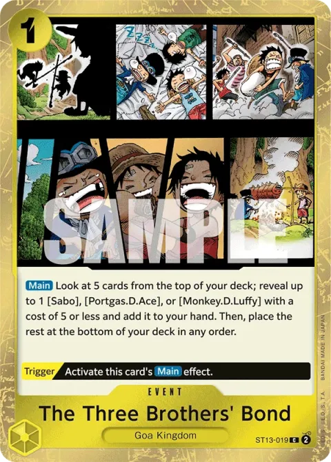 Carte One Piece The Three Brothers’ Bond ST13-019, extension Deck The Three Brothers (sortie anglaise)