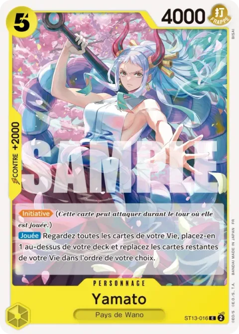 Carte One Piece Yamato ST13-016 · parallèle, extension Deck The Three Brothers (sortie anglaise)