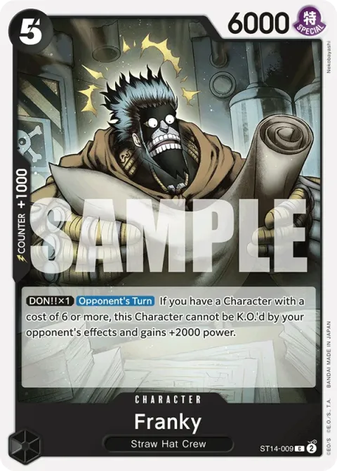 Carte One Piece Franky ST14-009, extension Deck 3D2Y (sortie anglaise)
