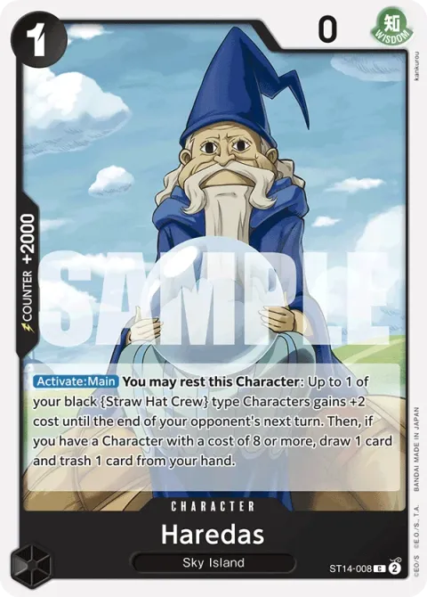 Carte One Piece Haredas ST14-008, extension Deck 3D2Y (sortie anglaise)