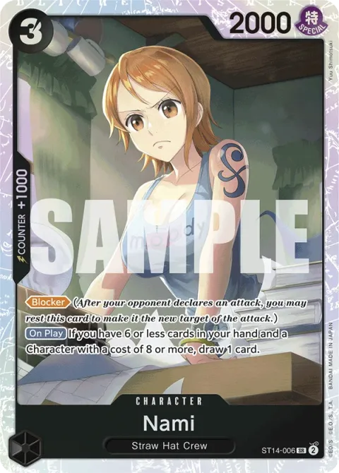 Carte One Piece Nami ST14-006, extension Deck 3D2Y (sortie anglaise)
