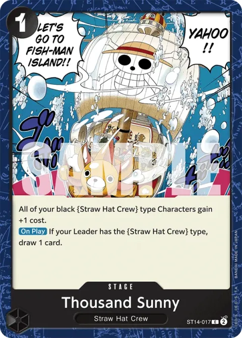 Carte One Piece Thousand Sunny ST14-017, extension Deck 3D2Y (sortie anglaise)