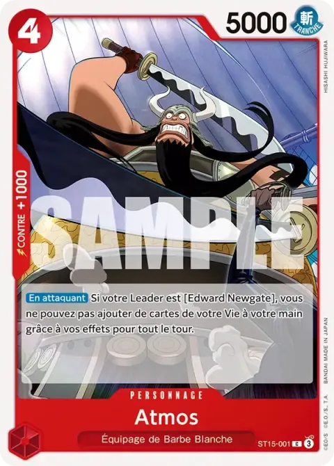 Carte One Piece Atmos ST15-001, extension Deck rouge Edward Newgate