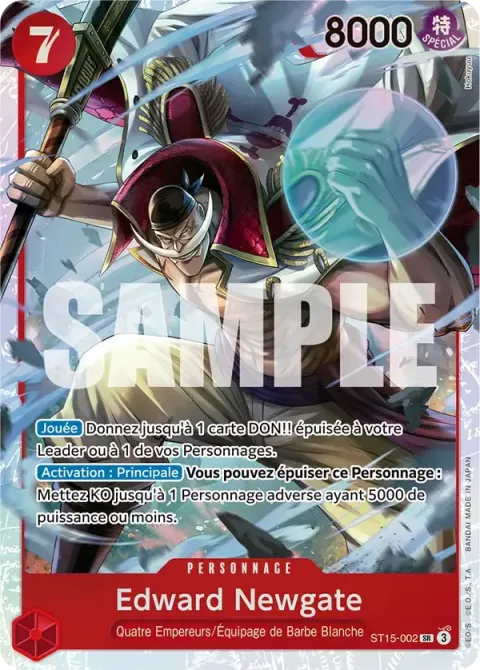 Carte One Piece Edward Newgate ST15-002, extension Deck rouge Edward Newgate