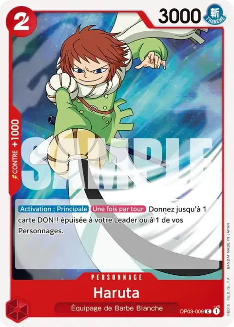 Carte One Piece Haruta OP03-009 · parallèle, extension Deck rouge Edward Newgate