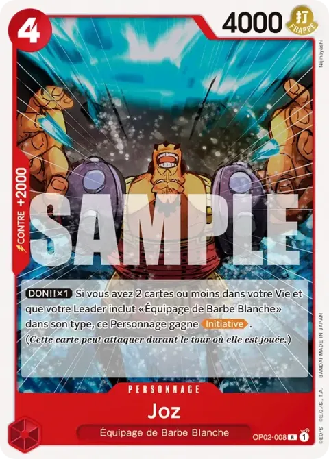 Carte One Piece Joz OP02-008 · parallèle, extension Deck rouge Edward Newgate