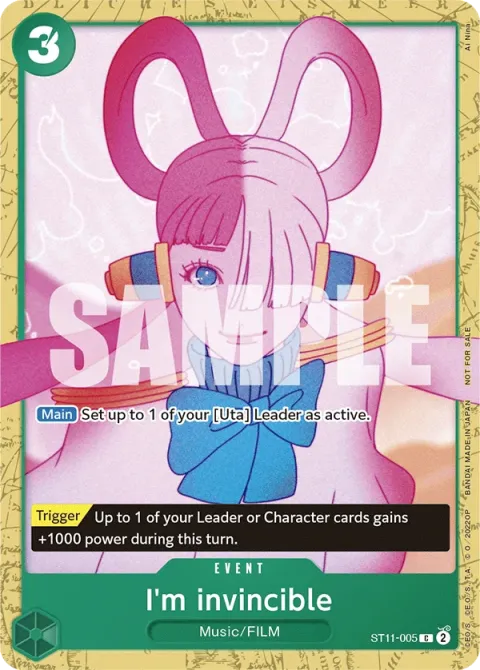 Carte One Piece I’m invincible ST11-005 · parallèle, extension Deck vert Uta