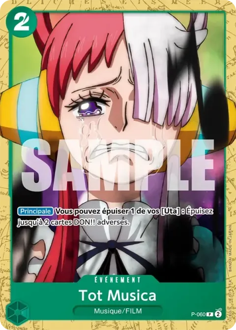 Carte One Piece Tot Musica P-060 · parallèle, extension Deck vert Uta