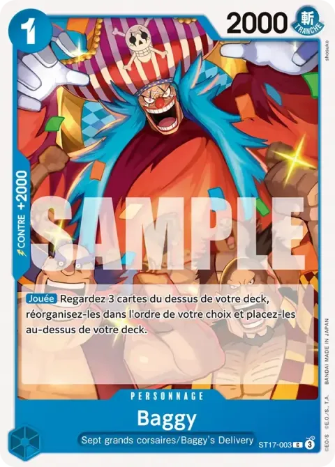 Carte One Piece Baggy ST17-003, extension Deck bleu Don Quijote Doflamingo