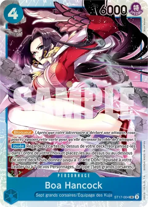 Carte One Piece Boa Hancock ST17-004, extension Deck bleu Don Quijote Doflamingo