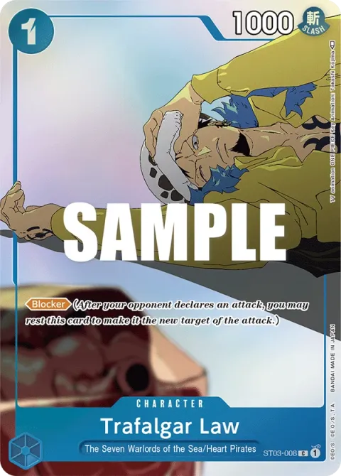 Carte One Piece Trafalgar Law ST03-008 · parallèle, extension Deck bleu Don Quijote Doflamingo