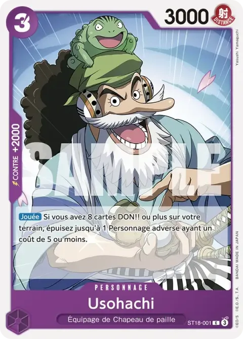 Carte One Piece Usohachi ST18-001, extension Deck violet Monkey D. Luffy