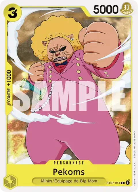 Carte One Piece Pekoms ST07-014 · parallèle, extension Deck jaune Charlotte Katakuri