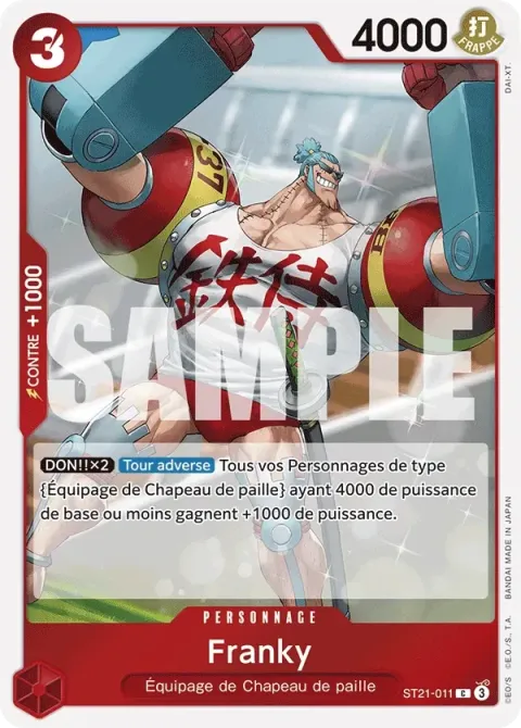 Carte One Piece Franky ST21-011, extension Deck Gear 5TH