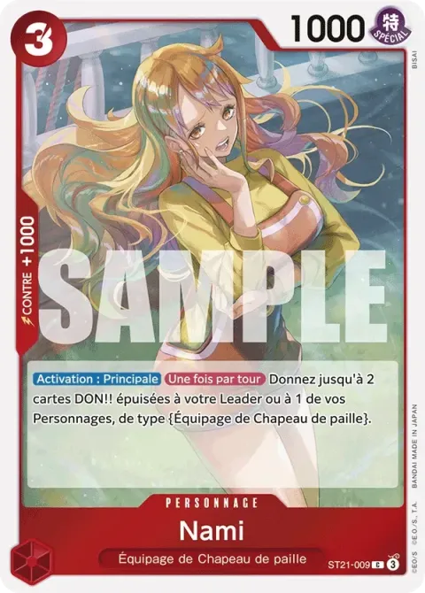 Carte One Piece Nami ST21-009, extension Deck Gear 5TH