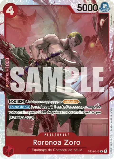 Carte One Piece Roronoa Zoro ST21-015, extension Deck Gear 5TH