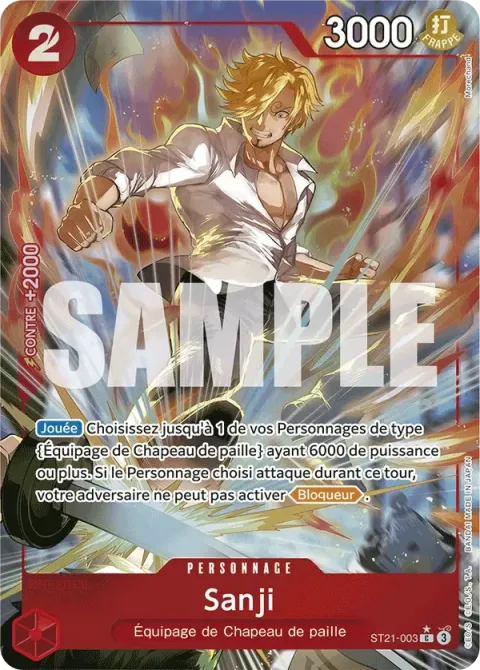 Carte One Piece Sanji ST21-003 · parallèle, extension Deck Gear 5TH