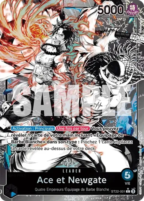 Carte One Piece Ace et Newgate ST22-001 · parallèle, extension Deck Ace et Newgate