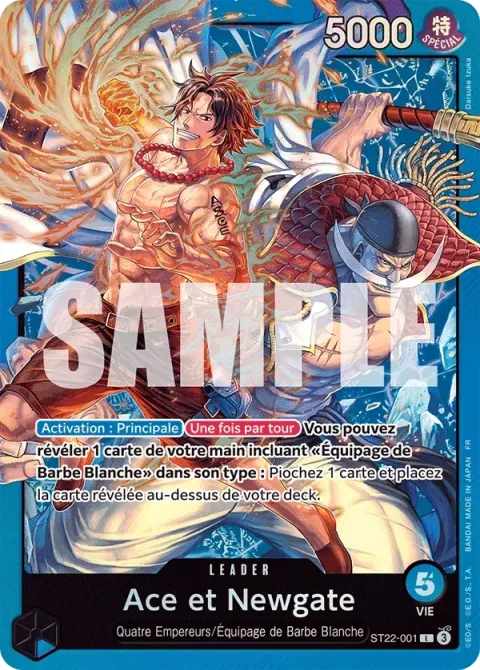 Carte One Piece Ace et Newgate ST22-001, extension Deck Ace et Newgate