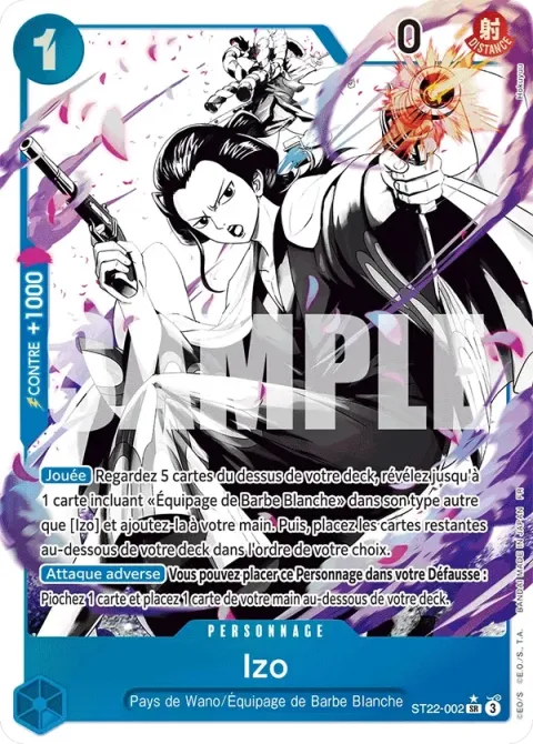 Carte One Piece Izo ST22-002 · parallèle, extension Deck Ace et Newgate