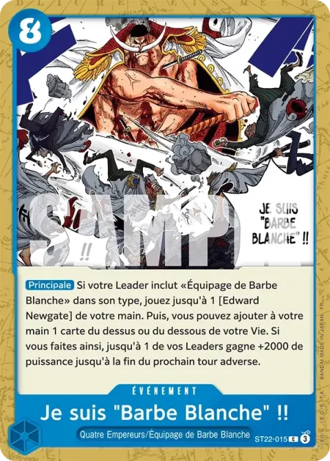 Carte One Piece Je suis « Barbe Blanche » !! ST22-015, extension Deck Ace et Newgate