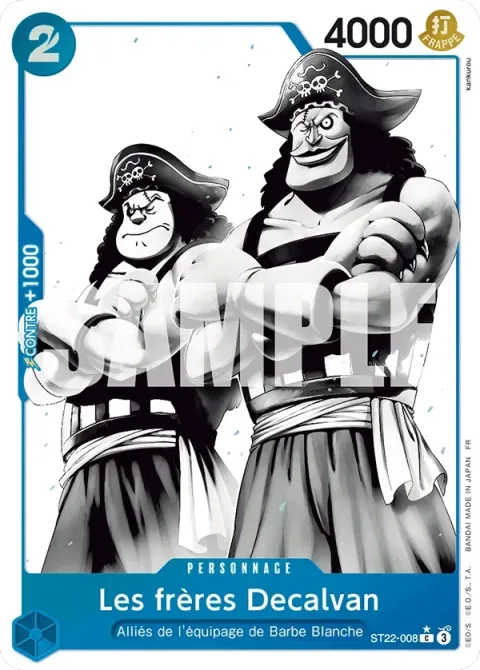 Carte One Piece Les frères Decalvan ST22-008 · parallèle, extension Deck Ace et Newgate
