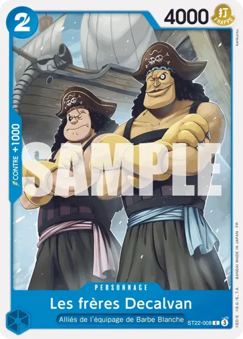Carte One Piece Les frères Decalvan ST22-008, extension Deck Ace et Newgate