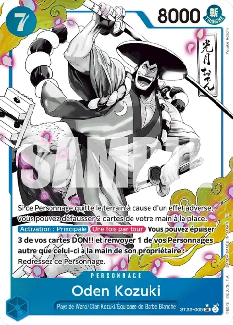 Carte One Piece Oden Kozuki ST22-005 · parallèle, extension Deck Ace et Newgate