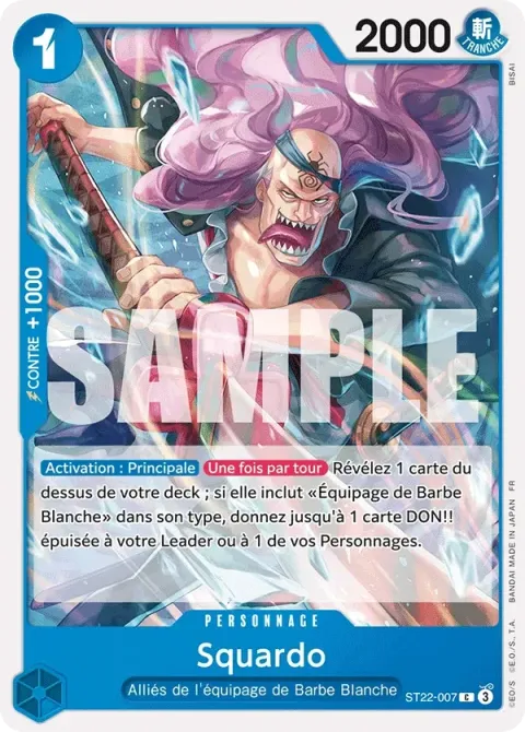 Carte One Piece Squardo ST22-007, extension Deck Ace et Newgate