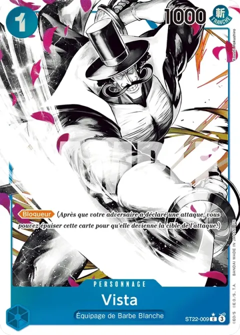Carte One Piece Vista ST22-009 · parallèle, extension Deck Ace et Newgate