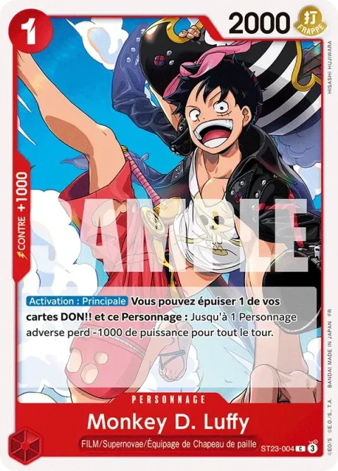 Carte One Piece Monkey D. Luffy ST23-004, extension Deck rouge Shanks