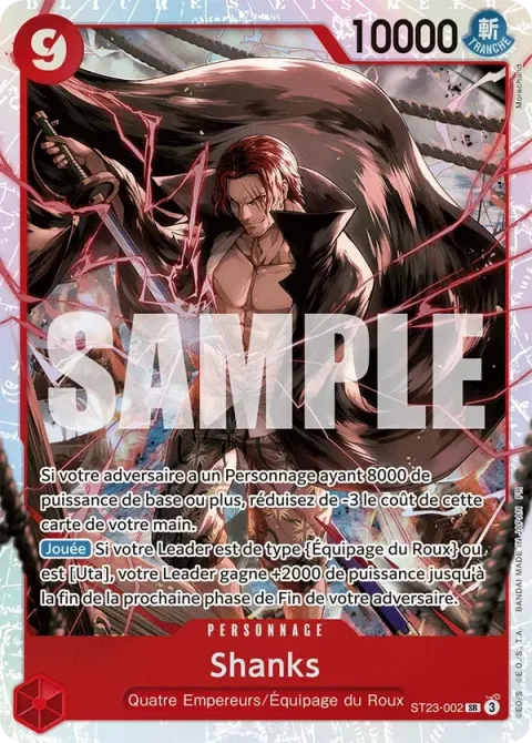 Carte One Piece Shanks ST23-002, extension Deck rouge Shanks