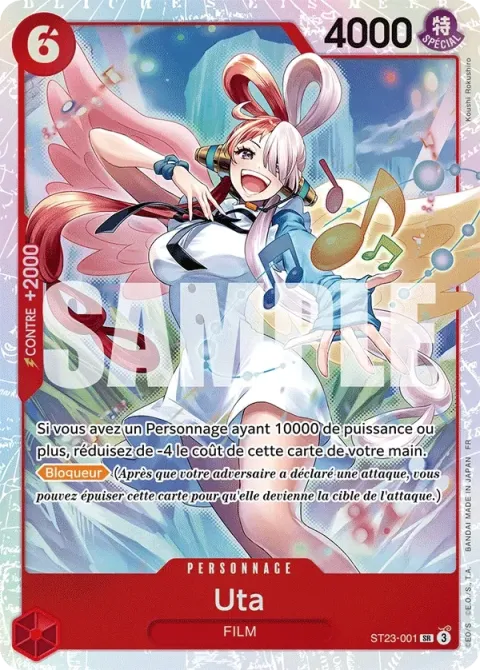 Carte One Piece Uta ST23-001, extension Deck rouge Shanks