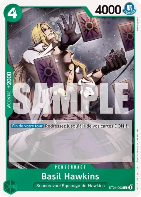 Carte One Piece Basil Hawkins ST24-003, extension Deck vert Jewelry Bonney