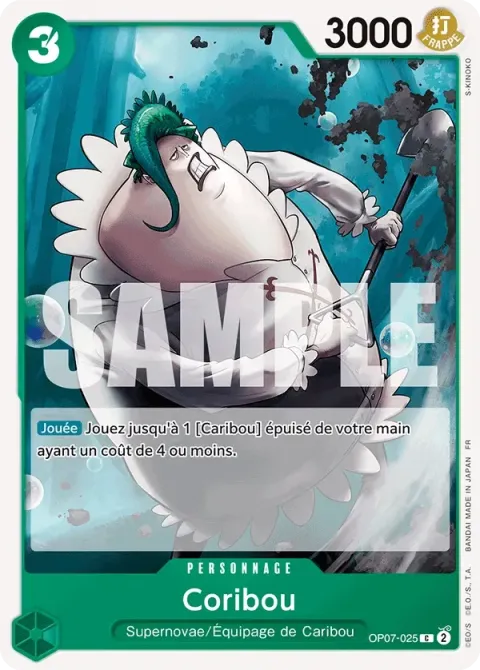 Carte One Piece Coribou OP07-025 · parallèle, extension Deck vert Jewelry Bonney
