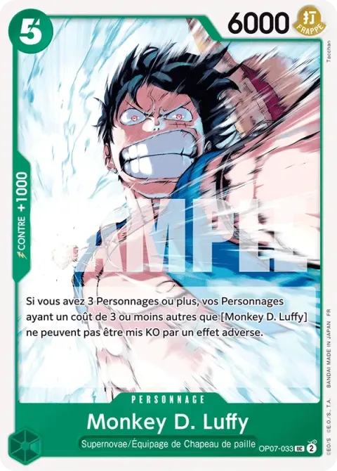 Carte One Piece Monkey D. Luffy OP07-033 · parallèle, extension Deck vert Jewelry Bonney