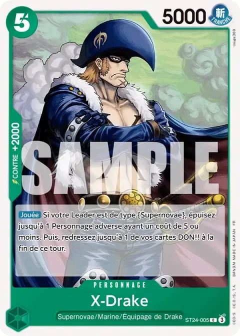 Carte One Piece X-Drake ST24-005, extension Deck vert Jewelry Bonney