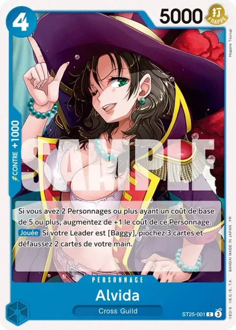 Carte One Piece Alvida ST25-001, extension Deck bleu Baggy