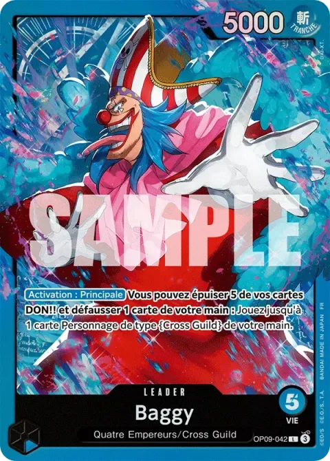Carte One Piece Baggy OP09-042 · parallèle 2, extension Deck bleu Baggy
