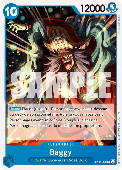 Carte One Piece Baggy OP09-051, extension Deck bleu Baggy