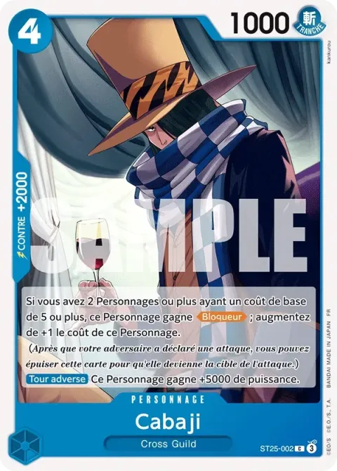 Carte One Piece Cabaji ST25-002, extension Deck bleu Baggy