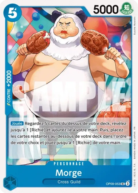 Carte One Piece Morge OP09-053, extension Deck bleu Baggy