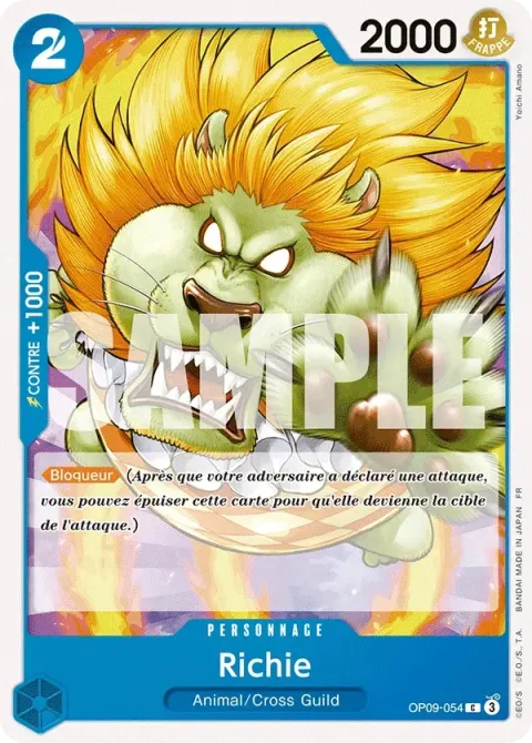 Carte One Piece Richie OP09-054, extension Deck bleu Baggy