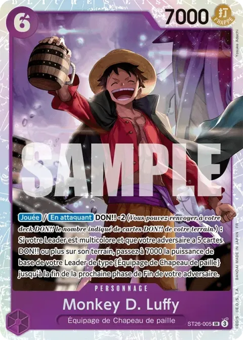 Carte One Piece Monkey D. Luffy ST26-005, extension Deck violet/noir Monkey D. Luffy