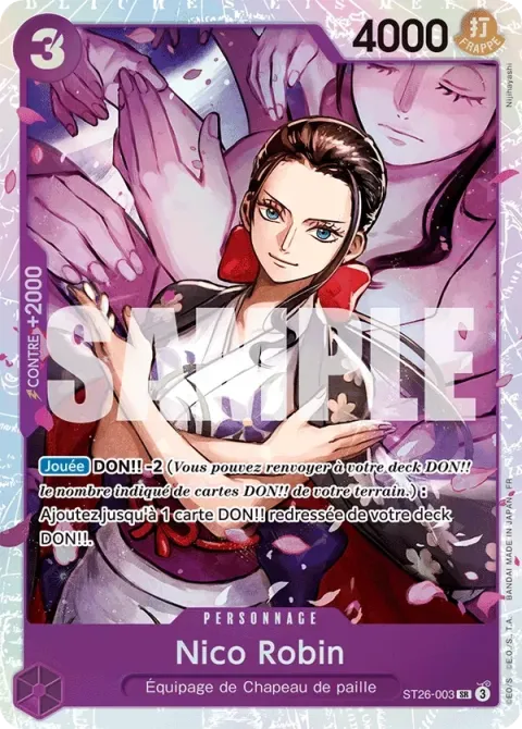 Carte One Piece Nico Robin ST26-003, extension Deck violet/noir Monkey D. Luffy